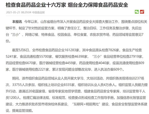 食品藥品安全重于泰山 煙臺十六萬家企業通關檢查實錄